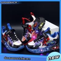 ราคา SUGE รองเท้าผ้าใบเด็กชาย มีไฟ LED เรืองแสง ลายการ์ตูนสไปเดอร์แมน (26974038422)