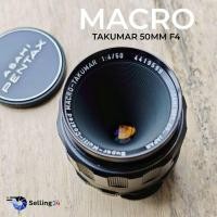 ราคา เลนส์มือหมุน Asahi Super Multicoate Takumar 50mm f4 22 Macro mount M42 ฝาครบ (21177434279)