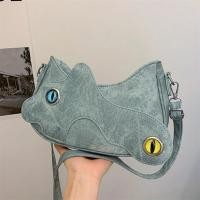 ราคา กระเป๋าหนังลายการ์ตูนสำหรับผู้หญิง ทรงเรขาคณิต ไหล่และใต้วงแขน มีซิปปิด ขอบซับในหลายสี (52800270757)