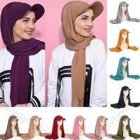 ราคา ใหม่แฟชั่นผู้หญิง Hijab เบสบอลหมวก Instant JERSEY ผ้าพันคอพร้อมสวมใส่ Hijab headwrap อิสลาม Veil headscarf shawl Wrap (24133663354)