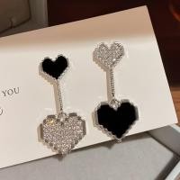 ราคา Elegant asymmetrical Heart DROP dangle ต่างหู rhinestone ชุบเงินโลหะผสมสังกะสี925เงินสเตอร์ลิงหูเข็มสไตล์ All season เครื่องประดับอุปกรณ์เสริมสำหรับสวมใส่ทุกวัน (26517227269)