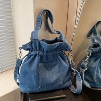 ราคา กระเป๋าโท้ตยีนส์แบบมีรอยย่น สไตล์วินเทจ กระเป๋าสะพายไหล่แบบมีเชือกสำหรับผู้หญิง (44203279445)