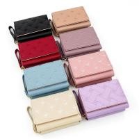 ราคา กระเป๋าสตางค์ผู้หญิงใหม่ Tri Fold Card Bag PU Multi Objects Pocket Short Fashion ปัก Love Pattern Korean Minimalist Wallets (43755132613)