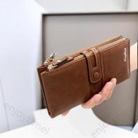 ราคา กระเป๋าสตางค์หนัง ใบว แต่งซิป ขนาดใหญ่ จุของได้เยอะ ใส่บัตรได้หลายใบ แฟชั่นสําหรับสตรี (24051733341)