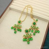 ราคา ต่างหูหินแบบตามีวและสร้อยค้อม่วงชุบทอง (27443292119)