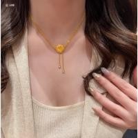 ราคา สร้อยคอพู่ดอกกุหลาบประดับลูกไม้สีทอง (27287038881)