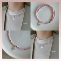ราคา สร้อยคอแมวตาสีชมพูหินแมวสีแดงและสีขาว สำหรับเด็กผู้หญิงน่ารัก (40452581456)