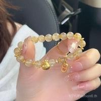 ราคา ทองแบบดั้งเดิมถุงโชคดีขนาดเล็กโกลเด้นไหมทองสร้อยข้อมือควอตซ์ (40020787996)