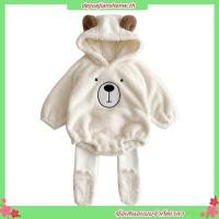 ราคา ชุดรอมเปอร์ มีฮู้ด แต่งหูหมีน่ารัก แฟชั่นฤดูหนาว สําหรับเด็กอายุ 0 2 ปี (42176275469)