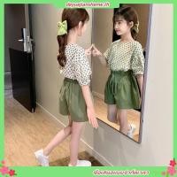 ราคา ชุดเด็กผู้หญิงแขนสั้นลายจุดฤดูร้อนส่วนบางเวอร์ชั่นเกาหลีของเด็กโต 2023 ใหม่สไตล์ต่างประเทศกางเกงขาสั้นผ้าฝ้ายชุด 2 ชิ้น (29725254192)
