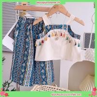 ราคา ชุดเสื้อแขนกุด ลายหมี ประดับพู่ และกางเกง พิมพ์ลาย ทรงหลวม สไตล์โบฮีเมียน แฟชั่นฤดูร้อน สําหรับเด็กผู้หญิง อายุ 3 7 ปี 2 ชิ้น (27623286261)