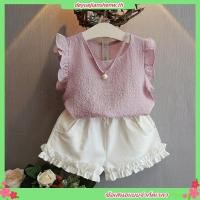 ราคา ชุดเสื้อแขนกุด ผ้าชีฟอง และกางเกงขาสั้น แฟชั่นฤดูร้อน สําหรับเด็กผู้หญิง (51202104713)