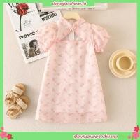 ราคา C ชุดเดรสกี่เพ้า แขนสั้น ลายดอกไม้ สไตล์จีน แฟชั่นฤดูร้อน สําหรับเด็กผู้หญิง (40673246843)
