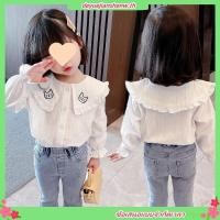 ราคา เสื้อเชิ้ตแขนสั้น คอตุ๊กตา สีขาว สไตล์เกาหลี แฟชั่นฤดูร้อน สําหรับเด็กผู้หญิง (29523476307)