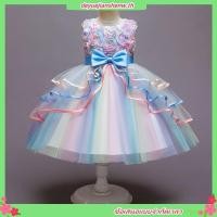 ราคา Nnjxd ชุดเดรสเจ้าหญิงลายดอกไม้ยูนิคอร์นสีรุ้งสําหรับเด็กผู้หญิง (29321269798)