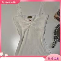 ราคา Super y2k เสื้อท็อปแขนกุด เปิดหลัง เข้ารูป แต่งลูกไม้ สีขาว แฟชั่นฤดูร้อน สําหรับผู้หญิง (51452184087)