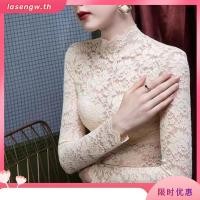 ราคา เสื้อเชิ้ตแขนยาว คอเต่า ผ้าลูกไม้ สุดเซ็กซี่ สไตล์เกาหลี สําหรับผู้หญิง (50901209086)