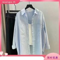 ราคา เสื้อเชิ้ตแขนยาว คอปกโปโล ผ้าฝ้าย สีเหลือง แต่งกระเป๋าข้างนอก ขนาดใหญ่ สีขาว สําหรับผู้หญิง (48551164881)