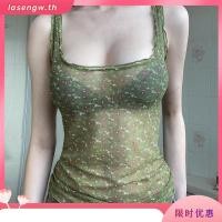 ราคา Sweeticme เสื้อกล้ามซีทรู ผ้าตาข่าย ลายดอกไม้ เซ็กซี่ แฟชั่นสําหรับผู้หญิง 2024 (46650918792)