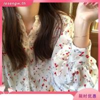 ราคา เสื้อเบลาส์ลําลอง แขนยาว คอวี ผ้าชีฟอง ทรงหลวม ลายดอกไม้ สไตล์เกาหลี แฟชั่นฤดูใบไม้ร่วง สําหรับผู้หญิง (29073090533)