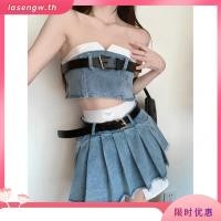 ราคา Merge Official Quin Halter Top 3 Colors พร้อมส่ง เสื้อเกาะอกคล้องคอ ผ้า Denim Spandex (48451070621)
