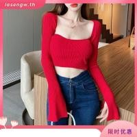 ราคา Cccindee เสื้อครอปท็อป คอวี ผ้าถัก เข้ารูป สีแดง แฟชั่นคริสต์มาส สําหรับผู้หญิง 2024 (40471248510)