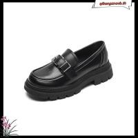 ราคา 34 43 หนาแต่เพียงผู้เดียวรองเท้าผู้หญิงสีดำฤดูใบไม้ร่วงวินเทจอังกฤษ Lefur รองเท้าพื้นนุ่ม (43926469151)