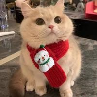 ราคา Christmas Atmosphere Cat Scarf Snowman Red Knitted Scarf Festive Cat Cat Scarf Pet Accessories Cute klLg (54052008280)