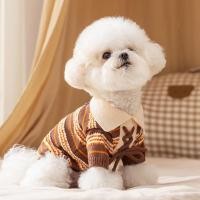 ราคา Spring and Autumn Dog Dog Clothes Contrast Color Color Stripes Lace up Polo Collar Sweater Two Legged Small Dog Bichon Poodle Dog Clothes ir9V (54150002098)