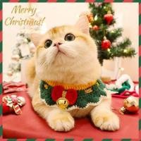 ราคา Cat Dog New Year Christmas Knitted Scarf Pet Collar Wool Bib New Year Ornaments Bib Bell OjYA (45252264081)