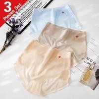 ราคา 3ชิ้น ชุดชั้นในสตรีผ้าไหมน้ําแข็งสไตล์ใหม่ขายส่งกลางเอว บาง พอดี ผู้หญิงระบายอากาศกางเกงบาง (29035511619)