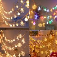 ราคา สตริงไฟคริสต์มาส ไฟตกแต่ง LED ตกแต่งคริสต์มาส ไฟแต่งห้อง รูปเกล็ดหิมะ โหมดกระพริบ 3M 6M 10M จัดปาร์ตี้ (46650255668)