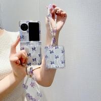 ราคา เคสโทรศัพท์แบบพับได้สําหรับ Oppo Find N2 N3 Flip Feather สร้อยข้อมือโบว์สีม่วงเคสโทรศัพท์ TPU แข็ง (24735396873)