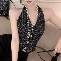 ราคา Small chic sweet spicy French style retro high grade feeling chanel style thin waist vest 2024 summer new women s dress (25971952965)