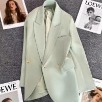 ราคา เสื้อสูทผู้หญิงอังกฤษสไตล์วินเทจสูทเบลเซอร์ฤดูใบไม้ผลิฤดูใบไม้ร่วงพักผ่อนสีแตงโมสูทผู้หญิงด้านบน (24064117771)