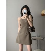 ราคา Black suspender dress spring summer and autumn waist and slimming temperament simple suit suspender short skirt inside (25274286944)