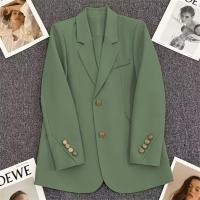 ราคา Fashionable all matching monochrome suit coat for women 2024 autumn new Korean suit temperament single breasted small suit (26191567005)