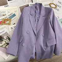 ราคา Blazer women Fragrant Taro Purple All Match Double Breasted Blazer ผู้หญิง 2024 ฤดูใบไม้ร่วงสไตล์ใหม่ออกแบบแฟชั่น Niche Suit Trend (25133790460)
