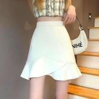 ราคา Ruffled skirt for women 2024 summer new high waist fishtail a line dress all matching slimming bag hip short skirt trendy (22264468777)