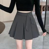 ราคา Design sense Small suit skirt female spring and autumn high waist pleated skirt slimming anti exposure a line skirt short skirt (42063748539)