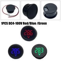 ราคา ดี 1PCS DC4 100V DC LED จอแสดงผลดิจิตอลรถรอบสองสายโวลต์มิเตอร์เครื่องทดสอบแผง (54600081591)