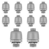 ราคา ดี 10PC Conduit Connectors NPT NonMetallic PVC ไฟฟ้ายืดหยุ่น Conduit อุปกรณ์ (51050081793)