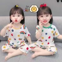 ราคา พร้อมส่ง ชุดนอนเด็กสองชิ้น ชุดนอนเด็ก เสื้อยืดเเขนสั้น กางเกงขายาว ชุดนอนเด็กเเฟชั่น (22869088095)