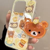 ราคา เคสโทรศัพท์ที่เข้ากันได้กับ iPhone X XS XR XSMAX 11 12 13 14 15 16 Pro Max Plus ลายการ์ตูนน่ารักไก่เหลืองริลัคคุมะเบอร์เกอร์ ปกป้องเต็มเคสนุ่มกันกระแทกเคสป้องกัน JI8L (43602518021)