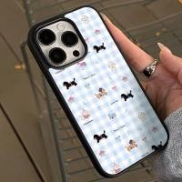 ราคา เคสโทรศัพท์สำหรับ iPhone x XS XR xsmax 11 12 13 14 15 16 Pro Max PLUS ลายสก๊อตสีฟ้าสำหรับสุนัขขอบนุ่มหลังแข็งเคสซิลิโคนเคสกันกระแทก6bnw (28460029534)