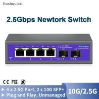ราคา Flashquick 2 5Gbps Ethernet Switch 4 พอร์ต 2500Mbps Network Switcher 2 พอร์ต 10G SFP สล็อต Home Lab Hub Internet Splitter Plug And Play Nice (29202492386)