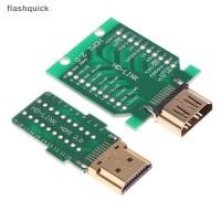 ราคา Flashquick 1 ชิ้น DIY มาตรฐาน HDMI เชื่อมปลั๊กตัวผู้ แจ็คตัวเมีย 19Pin สายเชื่อมต่อดี (22843080142)