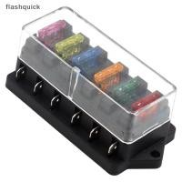 ราคา Flashquick 6 Way Circuit Standard ATO Blade ฟิวส์กล่อง DC 12 V 24 V รถฟิวส์บล็อกผู้ถือฟิวส์ Nice (49200844147)