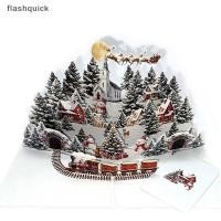 ราคา Flashquick 3D Christmas Card Night ก่อนฉากคริสต์มาสพร้อม Santa Reindeer Snowy Village Moonlit Sky การ์ดอวยพรวันหยุดงานรื่นเริง F Nice (44126138730)