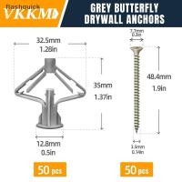 ราคา Flashquick 100 ชิ้น Drywall Anchor Kit Hollow Wall Anchors Plasterboard ปลั๊กสกรูผีเสื้อขยายหลอดท่อ Nice (49250849227)